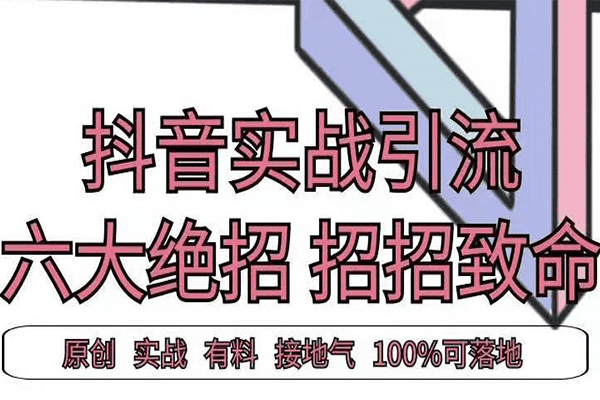 抖音实战引流，六大绝招，招招致命【剑眉大侠】（原价298）