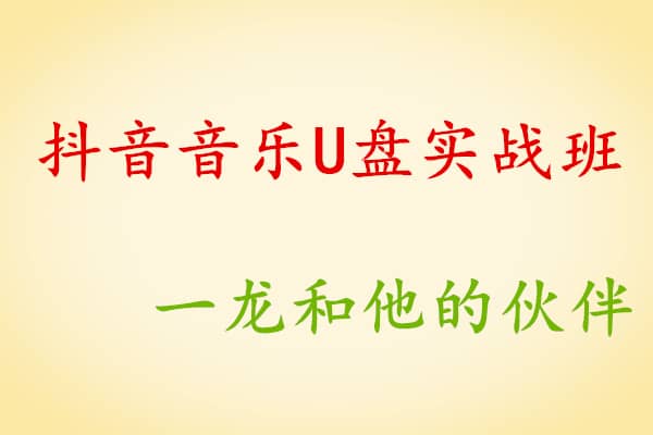 《抖音音乐U盘实战班》第一期【一龙】（原价1999）