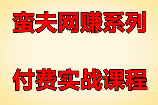 蛮夫网赚系列付费实战课程（原价299）