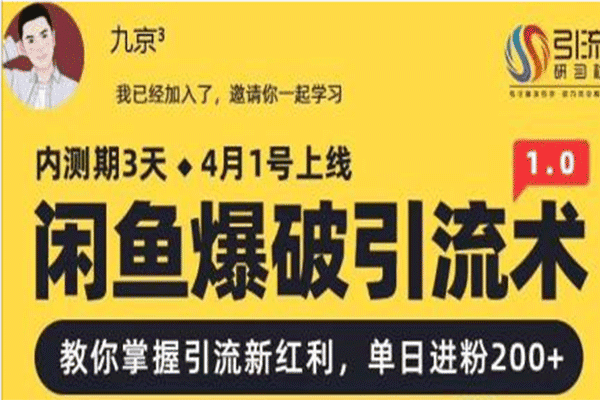 闲鱼爆破引流术【九京】（原价1000）