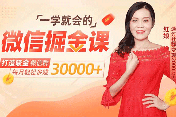 一学就会的微信掘金课，教你打造吸金微信群，每月轻松多赚3万元【红娘】