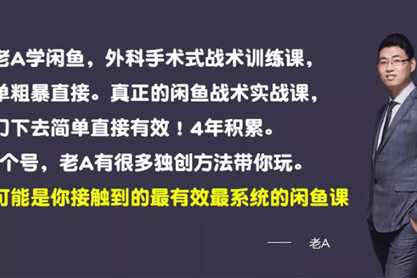 老A闲鱼赚钱培训（原价1980）