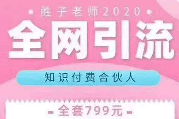 胜子老师全网引流知识付费合伙人，多种引流渠道【胜子】（原价799）