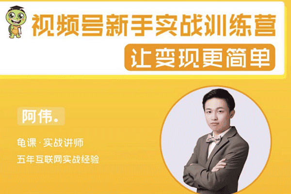 视频号新手实战训练营，让变现更简单【龟课-阿伟】（原价199）