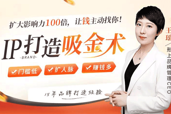 IP打造吸金术：0基础0资源，也能扩大影响力100倍，让钱主动找你！【王瑶】（原价99）