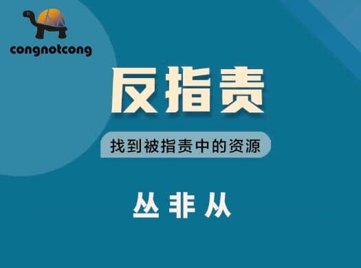丛非从·反指责找到被指责中的资源，价值899元